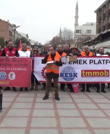 ABD ve İsrail’in, İran’a saldırıları Edirne’de protesto edildi